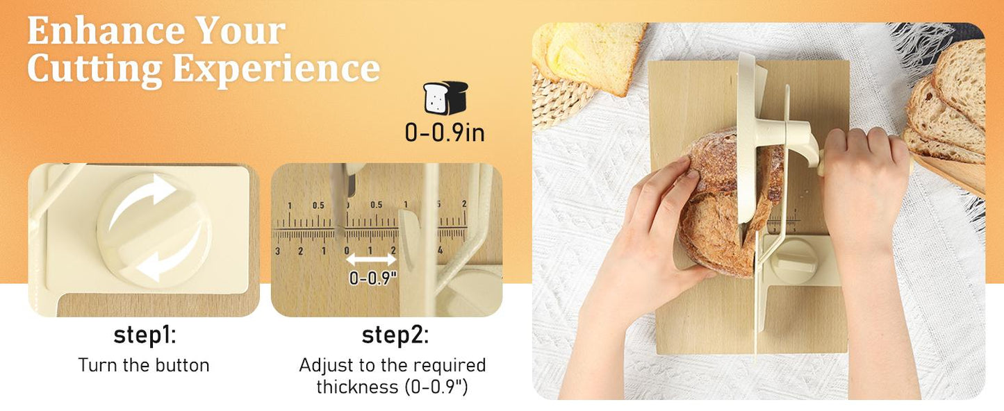 [Upgraded Version] Manual Bread Slicer, Thickness Adjustable