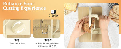 [Upgraded Version] Manual Bread Slicer, Thickness Adjustable