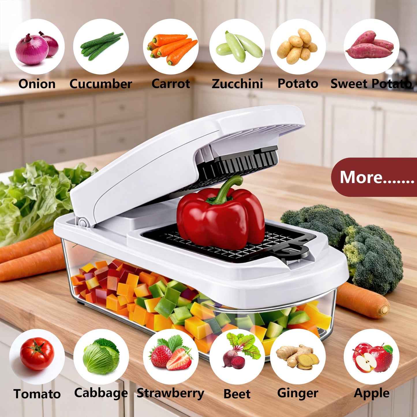 Snofrid Multifunction Vegetable Chopper, Kitchen Slicer, Dicer & Grater