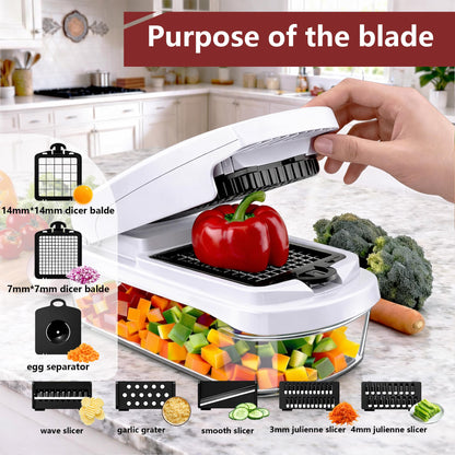 Snofrid Multifunction Vegetable Chopper, Kitchen Slicer, Dicer & Grater