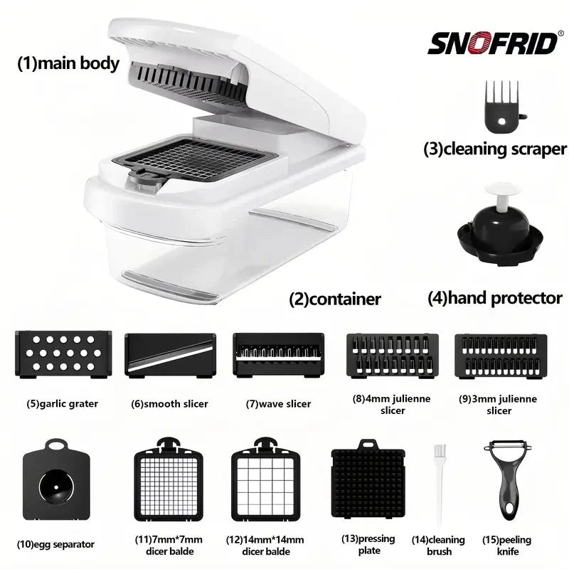 Multifunction Vegetable Chopper, Food Slicer, Dicer & Grater Tool