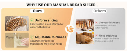 [Upgraded Version] Manual Bread Slicer, Thickness Adjustable